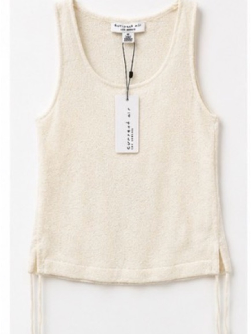 Current Air Ivory Textured Knit Side Tie Tank Top NWT Medium
